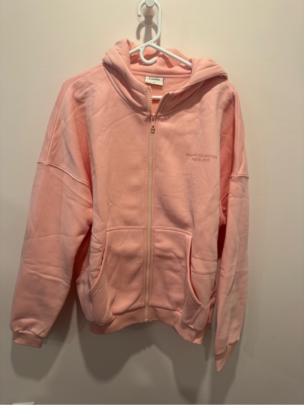 Comfort Collection Pink Zip-Up Hoodie with Hood
